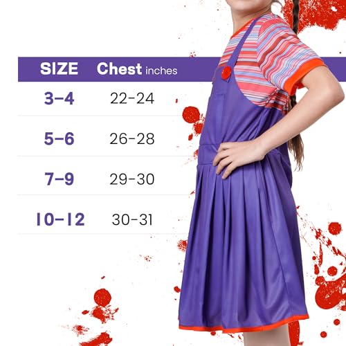 Wildarms Girls' Halloween Short Blue Sleeve Dress - Spooky-Chic Party Attire2