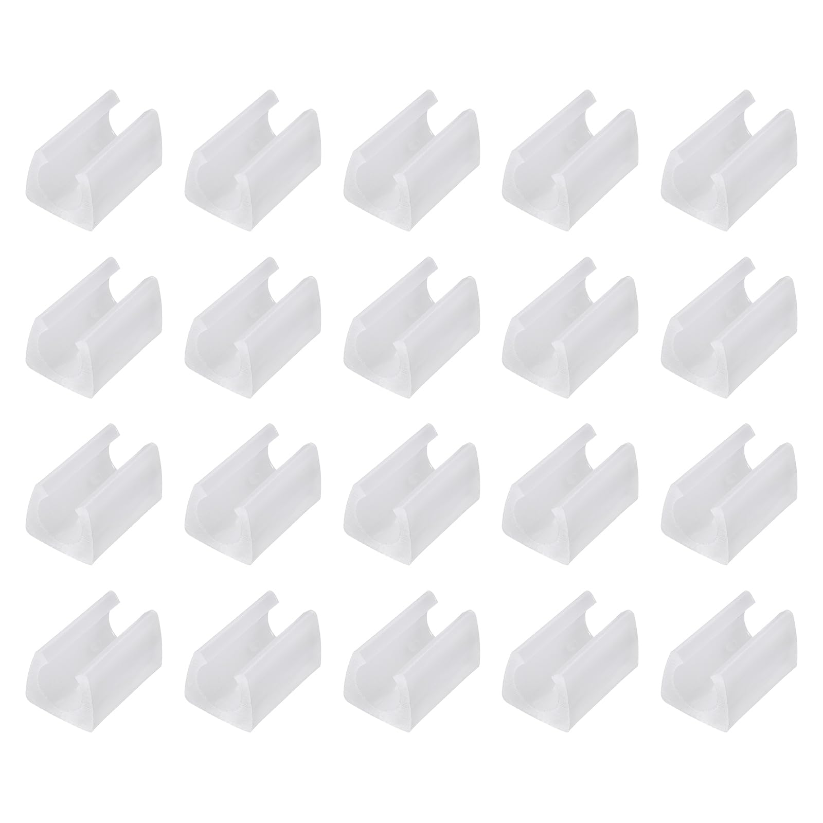 uxcell 20 Pcs Chair Foot U Shaped Floor Glides, 28mm Plastic Chair Leg Caps, Non-Slip Chair Foot Pads for Chair Leg White