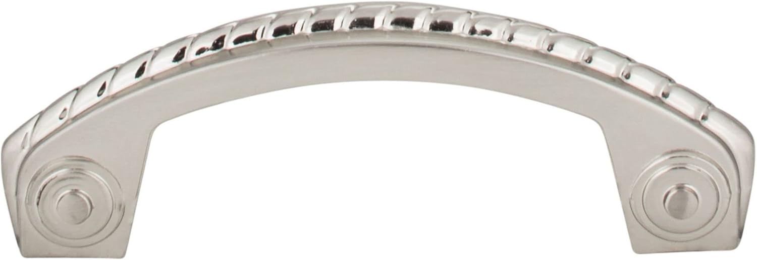 Rhodes Rope Detail Cabinet Pull - 3" Center-to-Center in Satin Nickel