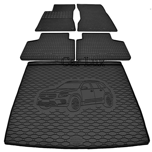 Car Lux DUO06176 - Tappetino protettivo per bagagliaio + tappetini in gomma su misura per Mercedes GLB X247 dal 2019-
