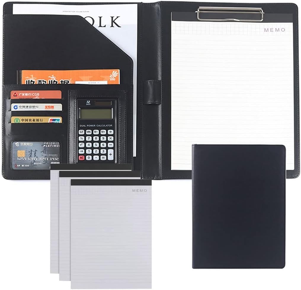 VHJdtE Folder, A4 Size Clipboard Interview Conference Legal Document Organizer for Women Men(Svart)