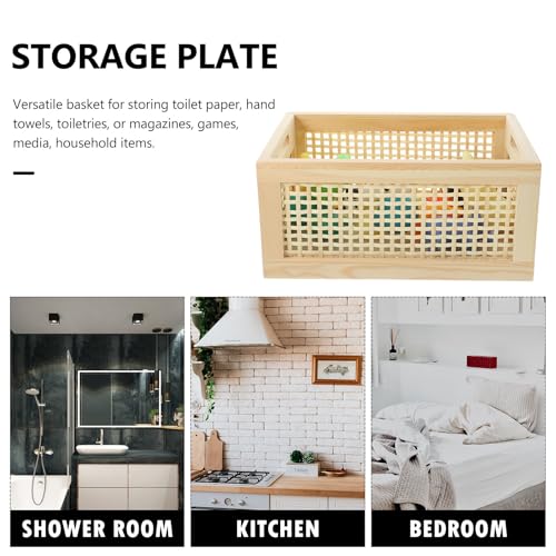Panier de rangement en bois tissé Healeved pour stocker divers objets maison - 4