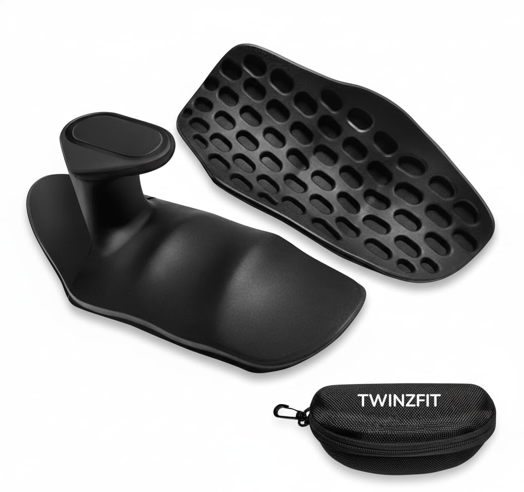TWINZFIT Premium Rubber Weight Lifting Grip for Men - Lifting Hook Straps for Gym Deadlifiting | for Men Women Anti Slip Grip | Dumbbell Barbell Grip (Black)