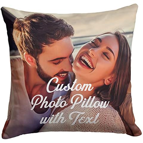 Custom Love, Couple Photo Pillow w Any Picture | 16x16 - Optional Insert | Personalized Cover with Your Loved Ones - Custom Couple Gifts Cover