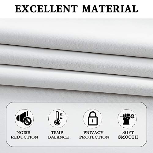 Image of DONREN Rod Pocket Curtain Panels Thermal Insulated Room Darkening Curtains for Bedroom (42 Width x 54 Length,2 Panels,Greyish White)
