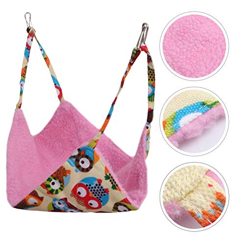 POPETPOP Quente Hamster Hammock Reversível de Pelúcia de Inverno Guiné Cama Suspensa Cama de Gato Co