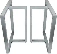 Base de Mesa de Jantar Kansas para Tampos de Vidro Pedra e Madeira até 200cm x 100cm - prata