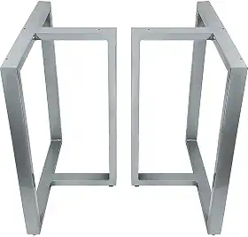 Base de Mesa de Jantar Kansas para Tampos de Vidro Pedra e Madeira até 200cm x 100cm - prata