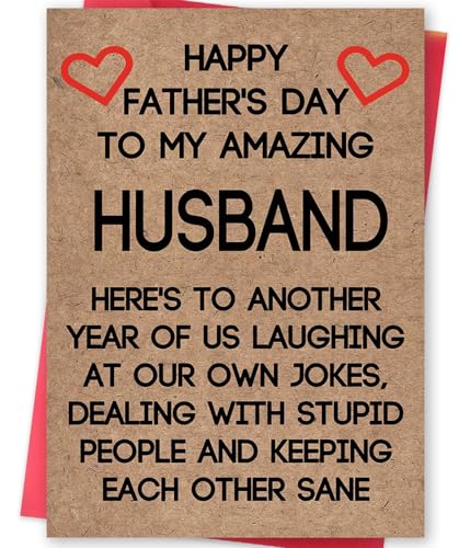 Fathers Day Card Gifts for Husband From Wife Suitable for Men Funny FatherS Daycard Gifts Creativity for Birthdays And Anniversaries Happy FatherS Day To My Amazing Husband Including The Envelope