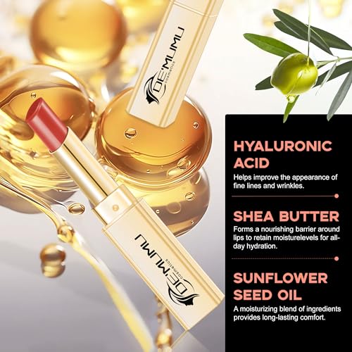 DE'MUMU Purple Lipstick for Women Hydrating Lipstick Glossy Moisture Lip Gloss Sheer-Medium Coverage, Long Lasting Lipsticks for Dry Lips, DM92 Purplish Red - Image 5