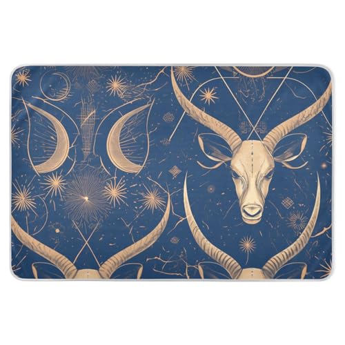 Cartoon Gemsbok Dark Blue Gold Potty Training Pee Pad Highly Absorbent Potty Training Cover Changing Travel Mattress for Kids Adults Pets , 52