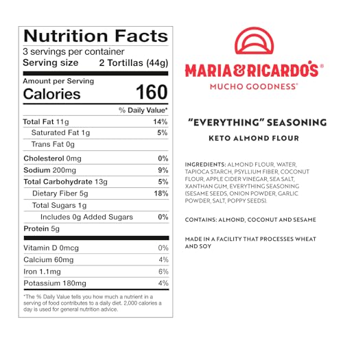 image for Maria & Ricardos Maria & Ricardo's KETO Tortillas | Almond 'Everything
