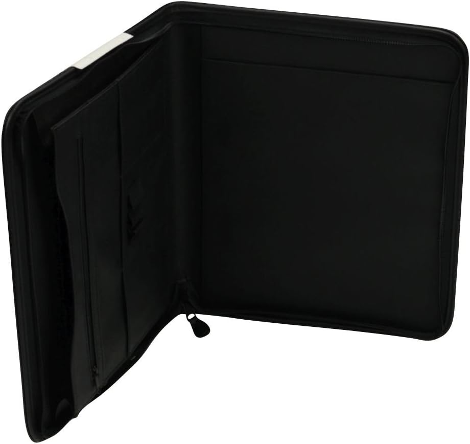 Alassio Conference Folder Zipped 3 Compartments A4 Leather-Look Black Ref 30042