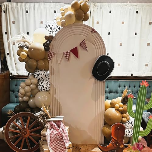 Image of YMSZ Brown and Cow Print Balloons, 67pcs 12 Inch Cowboy Balloon, Brown Western Balloons for Farm Cowboy Western Baby Shower Birthday Party Decorations