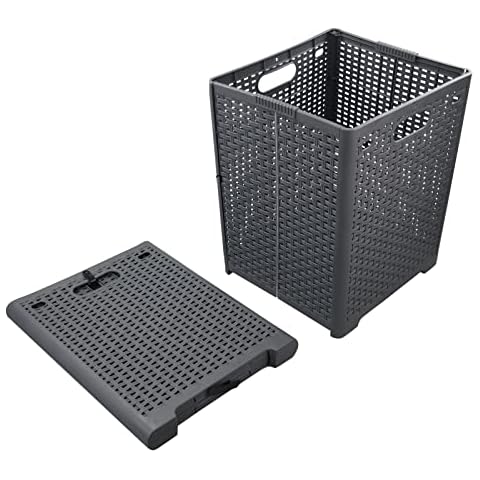 Farmoon 42L Grey Collapsible Laundry Hamper Basket, 1 Pack, F Cover