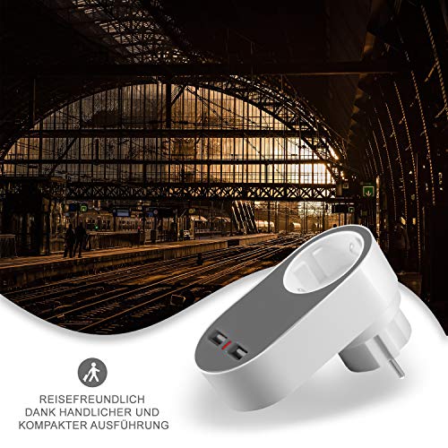 Benon Adattatore spina 2 in 1 con protezione da