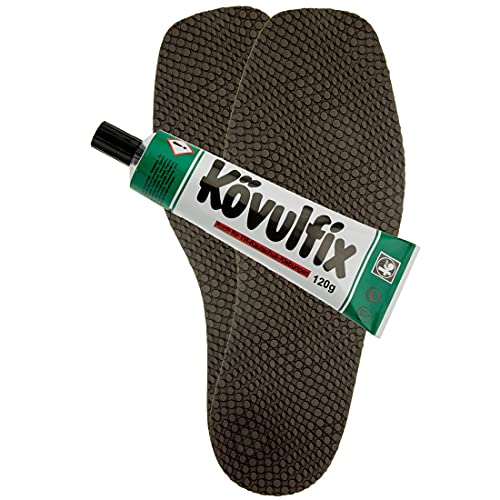 Preisvergleich Produktbild Langlauf Schuhbedarf Schuhsohle "Croco" + 120g Kövulfix Schuhkleber (Dunkelbraun)