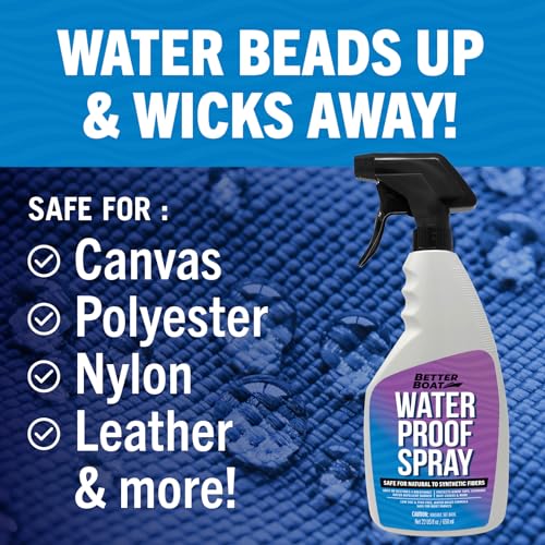 Image of Fabric Waterproof Spray, 22 Fl Oz Heavy Duty Protector and Repellent | Outdoor Marine Canvas, Boat Tops, Vinyl Seats, Tents, Clothing, Boots, Jackets, and Clothes