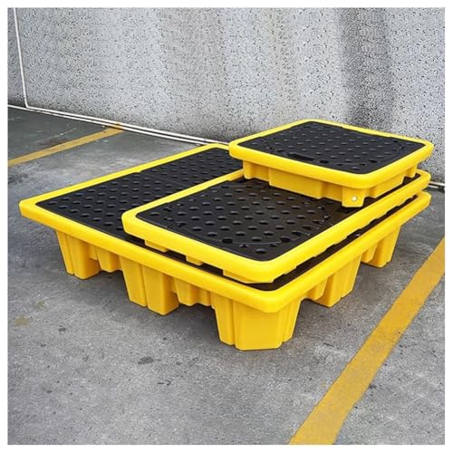 Palet Modular antiderrames: Plataforma de plástico para bidones, solución de Almacenamiento antifugas, 17 Estilos Disponibles, 72 x 72 x 16 cm, Resistente y versátil.