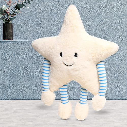 Image of CHIRKUT T Stuffed Animal, 50cm Fur White Star Shaped Pillow Stuffed | Stars Nursery Decor Home Decor for Bedroom Star Soft Pillow with Arm & Leg, Stuffed Soft Toy Doll for Home,(Strt pIillow)