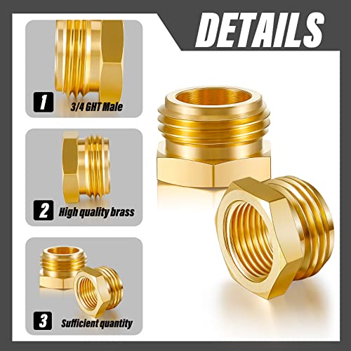 G1/2 Female To Ght 3/4 Male Hose Adapter Brass Threaded Pipe Fitting Hose Connector Hose Coupler Water Hose Adapter Garden Hose Swivel (2 Pieces) #TOP2