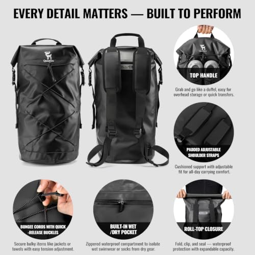Mochila Bolsa Seca Impermeable 20L para Hombre y Mujer, Mochila con Cierre Roll Top miniatura 5