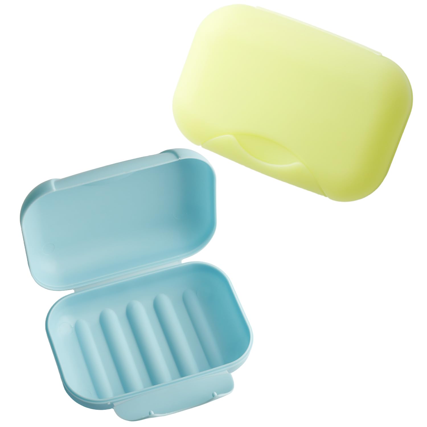Wellrun Blue&Green 2Pcs Travel Soap Dish With Lid,Leakproof Soap Holder,Portable Waterproof Soaps Case For Shower,Bathroom,Gym & Outdoor(Blue&Green)