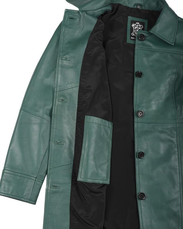 Blingsoul Womens Leather Jacket - Vintage Style Long Leather Jacket Women - Image 4