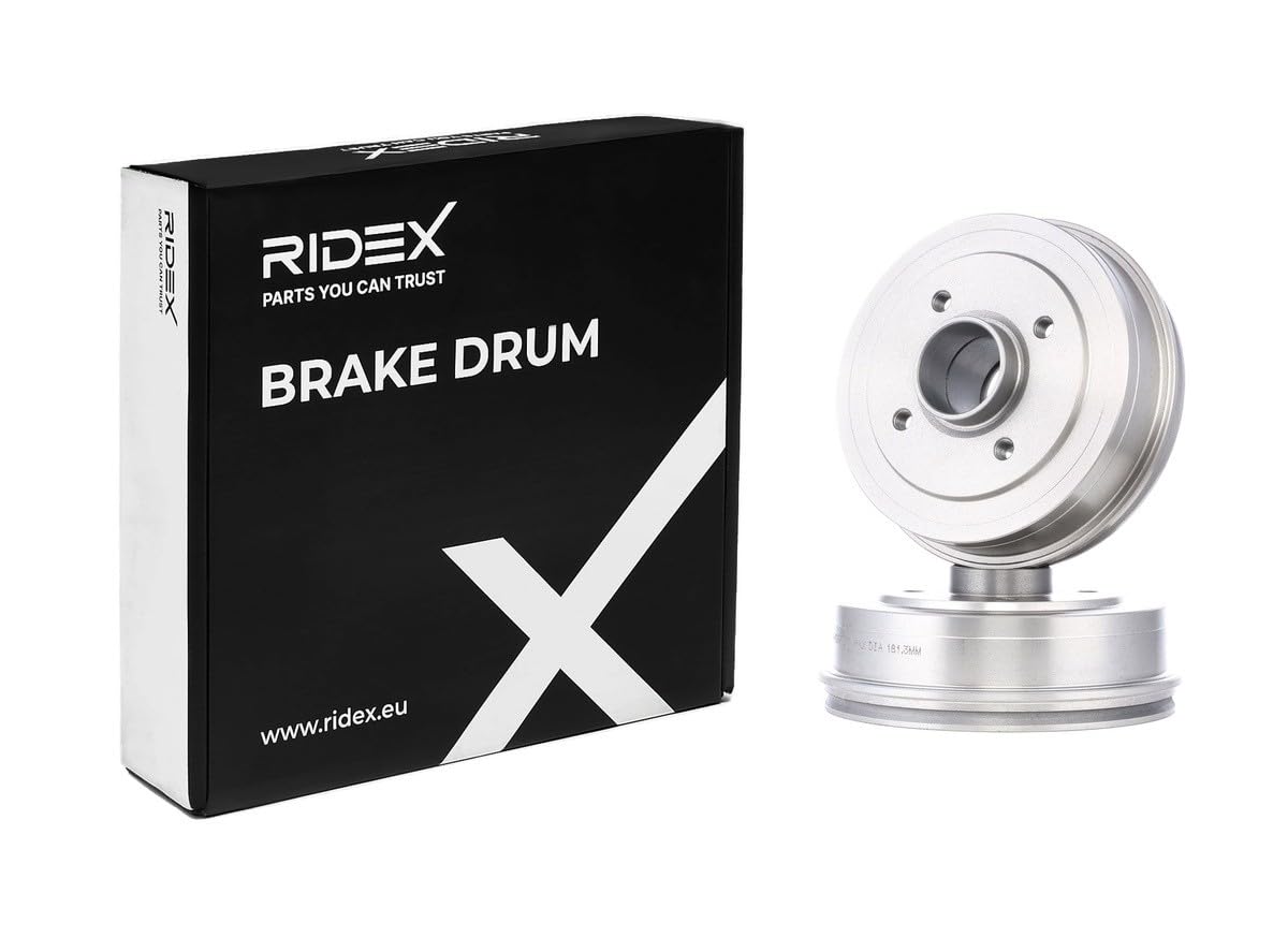RIDEX 123B0085 2x Tambor de freno Trasero Delantero sin cojinete rueda Compatible con RENAULT Clio II Hatchback BB, CB