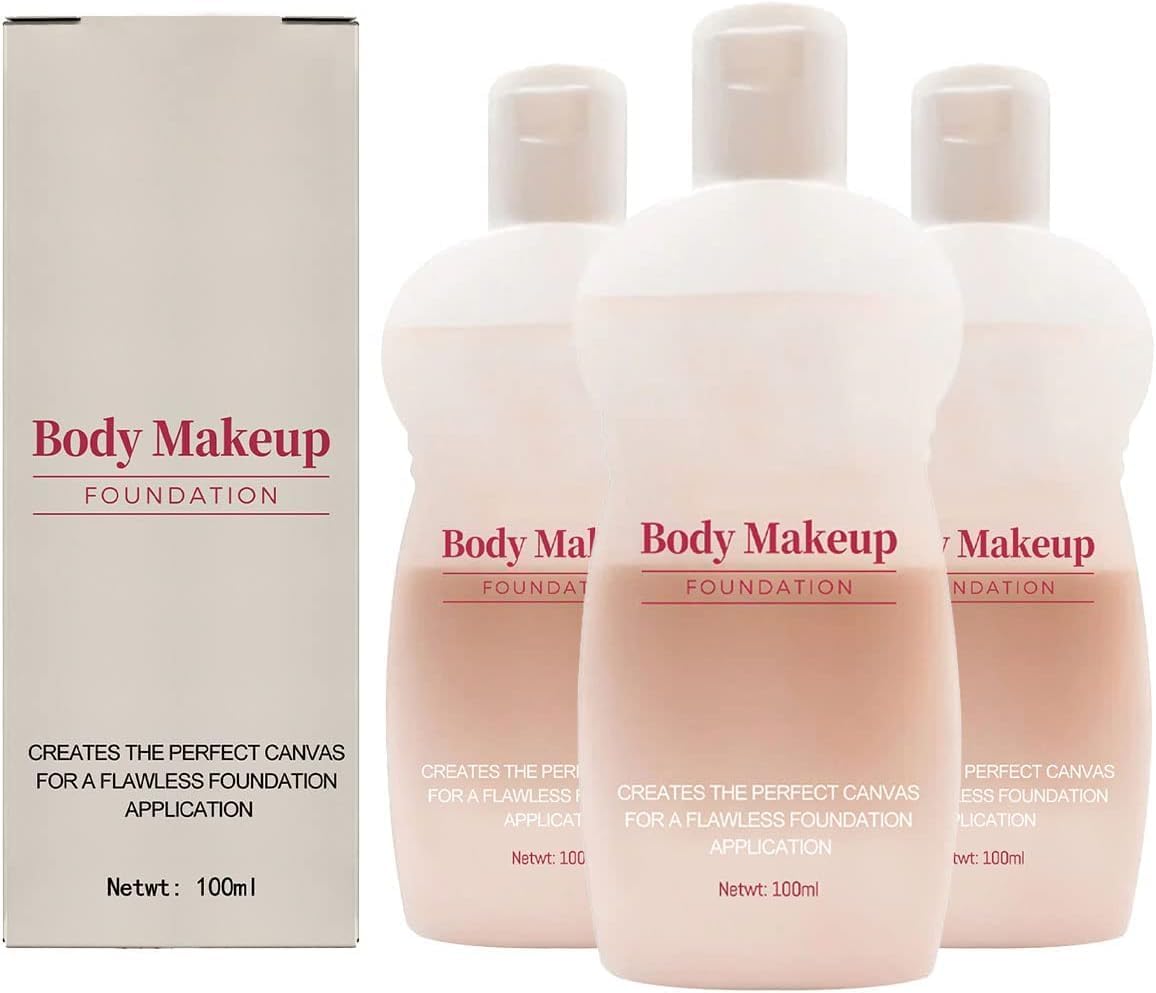 ボディ メイクアップ ファンデーション、ボディ メイクアップ フル カバレッジ ファンデーション、シミ、傷跡、タトゥーをカバー、水泳用防水ボディ ファンデーション メイクアップ、簡単な塗布、均一な肌のトーン (3本, 100ml+100ml+100ml)