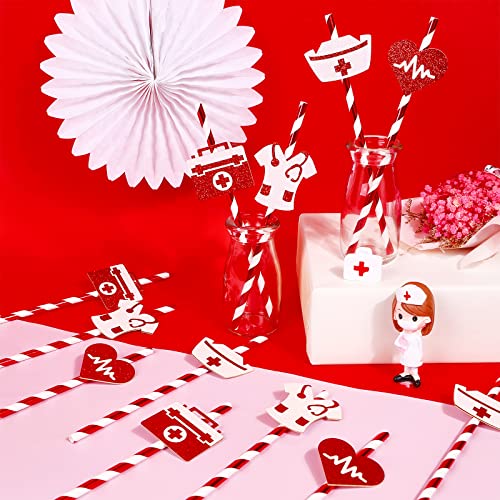 24 pitillos temáticos de fiesta graduación enfermería miniatura 3