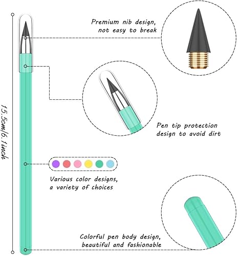 Miniatura 2 de AUAUY 5 lápices sin tinta lápiz infinito lápiz eterno reutilizable lindo lápiz portátil borrable para escribir dibujar dibujar estudiantes oficina