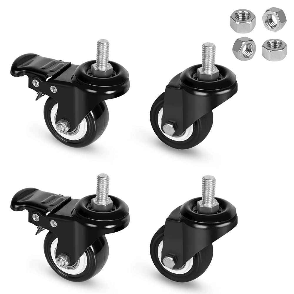Buy Stem Casters with Brake,Heavy Duty Swivel Threaded Stem Casters,3/8