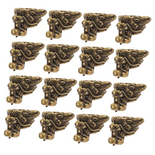 Sewroro Patas Decorativas para Muebles Protectores de Esquinas Diseño de León 16 Piezas Soporte Retro para Joyeros Baúles y Cajas de Vino Estabilidad Reforzada