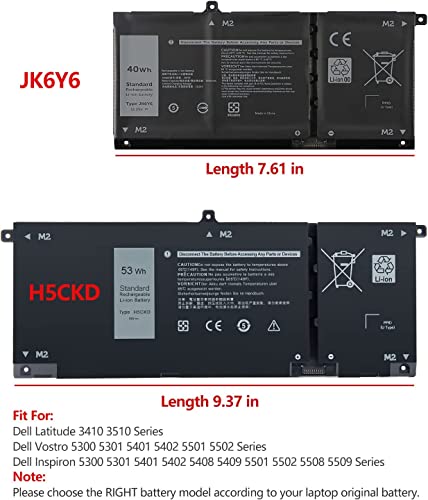 Batterie H5CKD pour Dell Latitude 3410 3510 - Bloc d'alimentation 15V 53Wh - 5