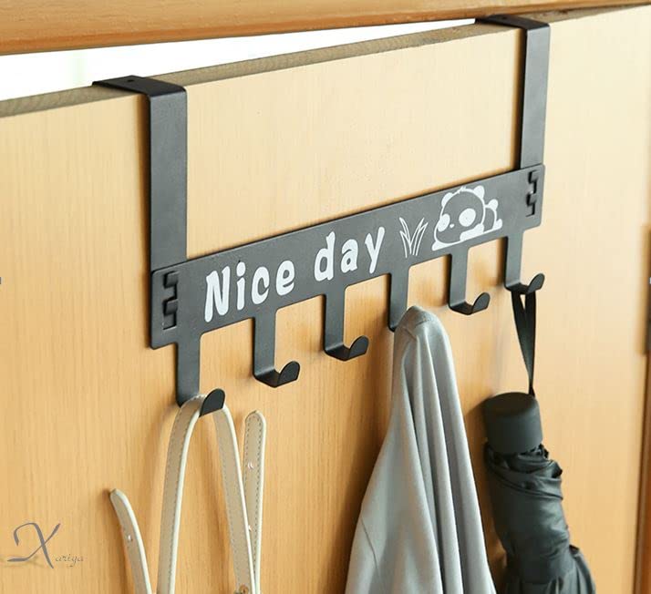 Xariya Door Hangers for Clothes, Cloth Hanger for Door, Over Door Hook Hanger for Clothes, Without Drilling Door Hook, Door Hanging Hook (Colour- Black) | Pack of (2) (B0BZSS4DHS) Amazon Price History, Amazon Price Tracker