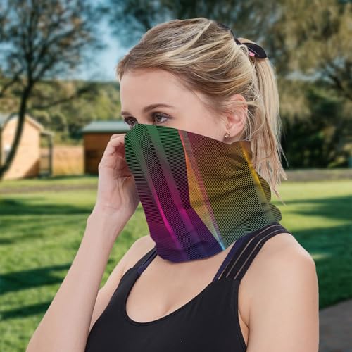 Striped Pattern Cooling Neck Gaiter Face Mask Lightweight Sun Protection Bandana Multifunctional Outdoor Headwear