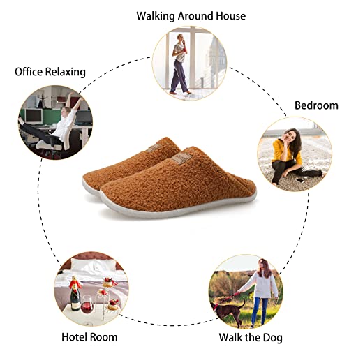 Image of Spesoul Fuzzy House Slippers for Women Men Indoor Closed Back Lightweight Cozy Faux Furry Lining Barefoot House Shoes Slipper Socks for Bedroom Home Office Yoga Outdoor Walking Shoes