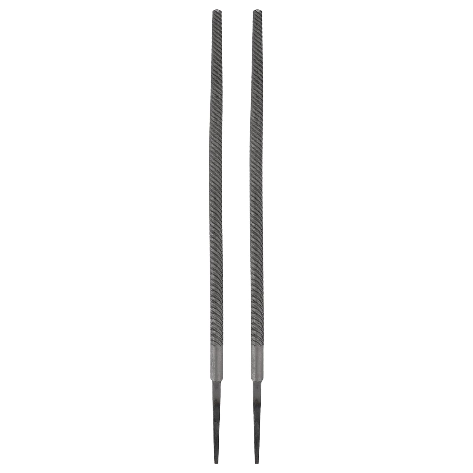 sourcing map 2 Pcs 10" Round Medium Cut File Double Cut Teeth Medium Metal File High Carbon Steel T12 Without Handle for Metal Wood Finishing Roughing, Grey