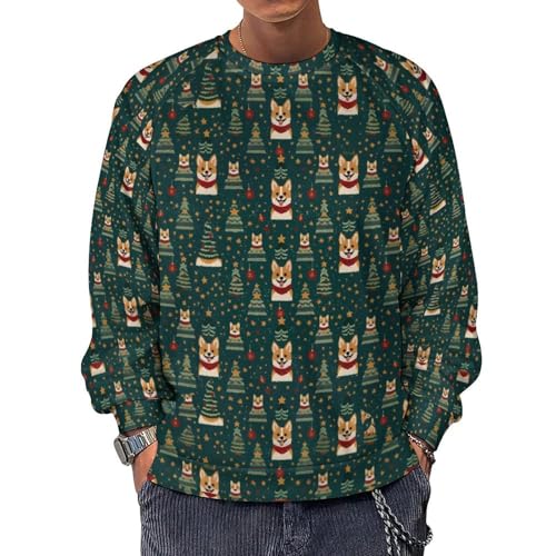MARSVOVO Christmas Sweatshirt Men Long Sleeve Big and Tall Crew Neck Xmas Shirt Pullover