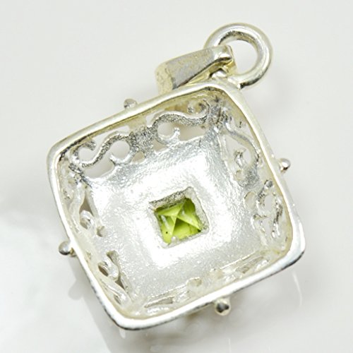 Pendentif en argent et péridot véritable anti-ternissement pour peau sensible - 3