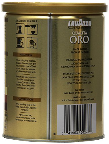 Image of Lavazza Qualita Oro Ground Coffee, 8oz Cans (Pack Of 2)
