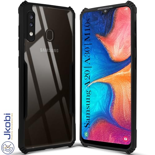Image of Jkobi Back Cover Case for Samsung Galaxy A20 | Galaxy A30 | Galaxy M10s (Shockproof with Polycarbonate Clear Panel | Professional Black)