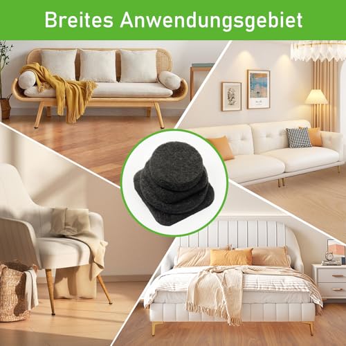 Selbstklebende Filzgleiter Für Stühle, Stuhl Filzgleiter (172 Stück: quadratische und Rund, Größen: 19mm und 25mm, Schwarz) Profi Möbelgleiter Filz Mit Klebkraft - Schützen Sie Ihre Holzfußböden
