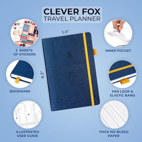 Clever Fox CFTP Travel Journal – Vacation & Road Trip Itinerary Planner Organizer & Traveling Memory Diary thumb #1