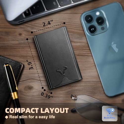 BULLIANT Slim Wallet, Men Front Pocket Wallet Money Clip 5Cards-Sliding Design3