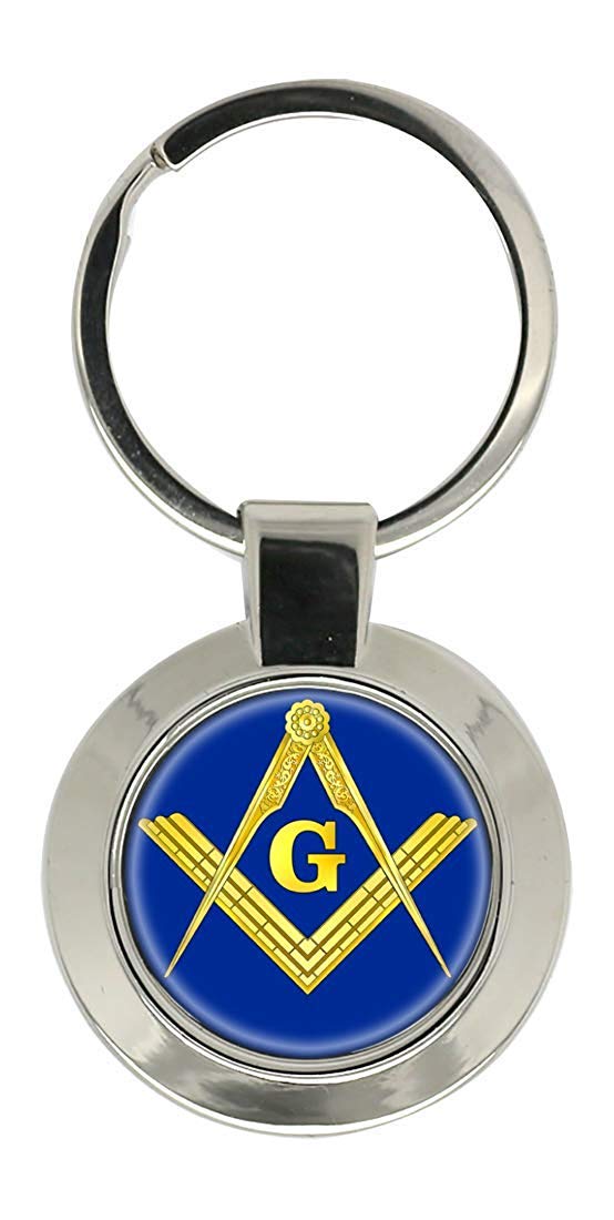 Giftshop Uk Unisex Silver Coloured Metal Masonic Square And Compasses Key Ring
