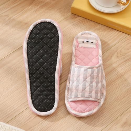 Premium Comfort Cotton All Seasons Cute Bear Cushion Sole Women's House Slippers Indoor Soft Home Slip On Kawaii Shoes3