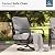 MFSTUDIO 5 Pieces Patio Conversation Sets, Outdoor Metal Furniture Sofas with 1 x 28 50,000 BTU Square Propane Gas Fire Pit Table and 4 x Steel Frame Patio Sofa Swivel Chairs with Grey Cushion