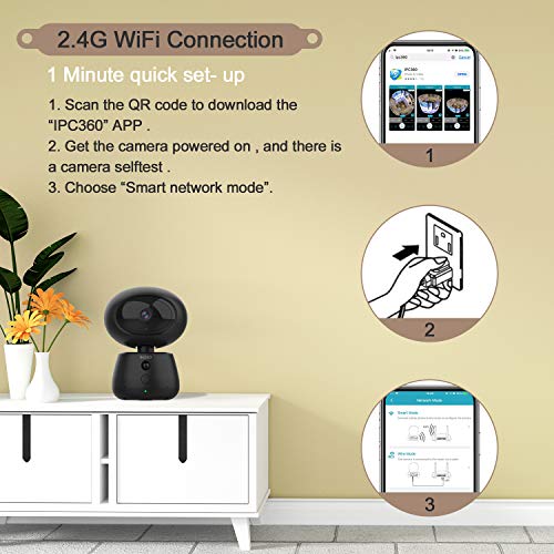 BIOXO Pet Monitor Camera, 1080P HD Ptz IP Camera, Night Vision Camera for Dog/Cat/Baby Monitor Home Security Camera… - Image 6